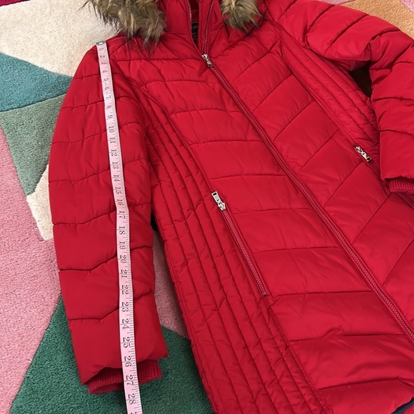 Tommy Hilfiger Chevron Removable Faux-Fur Trim Hooded Puffer Coat NWOT - Picture 6 of 17